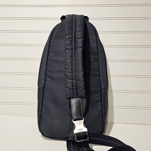 Coach Varick Nylon & Leather Backpack Sling Crossbody Black #F70692 - Picture 6 of 9